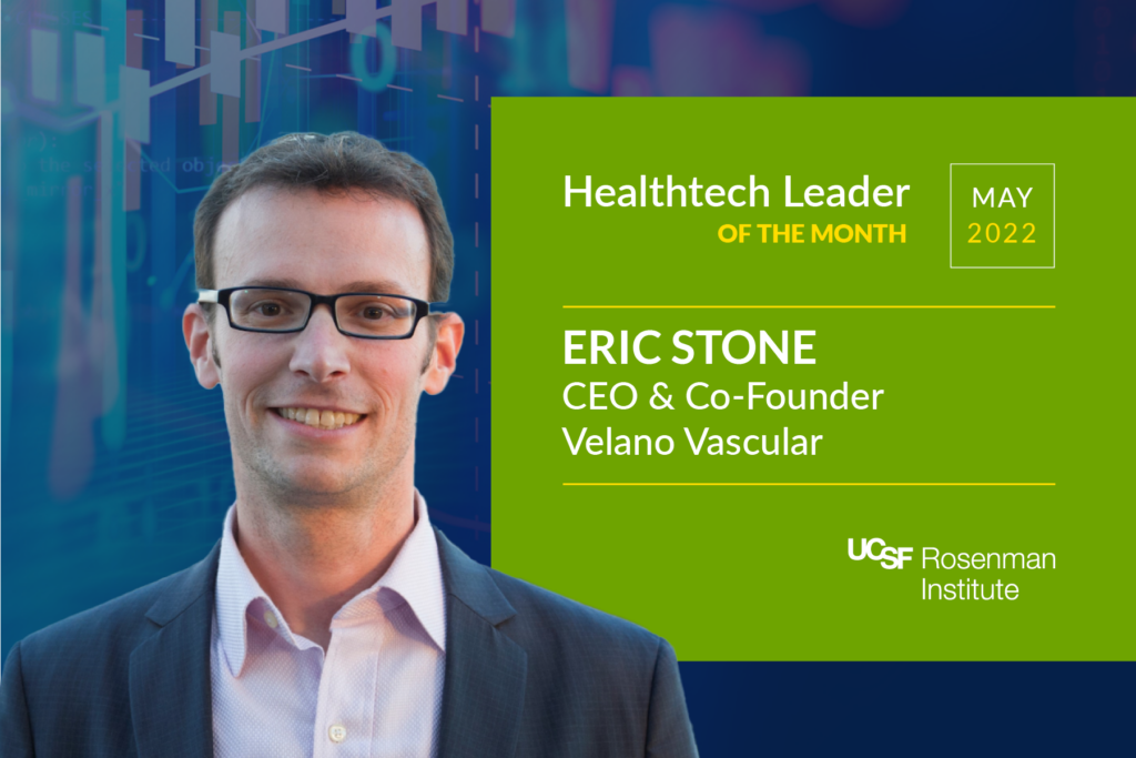 Placard featuring Eric Stone as Healthtech Leader of the Month